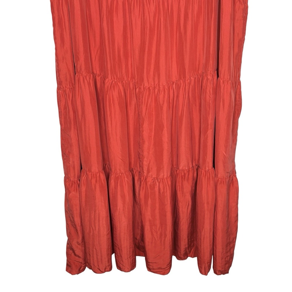 Eileen Fisher Crushed Silk Tier Ruffle Maxi Dress 3X Coastal Capsule Beach Layer - Picture 9 of 10
